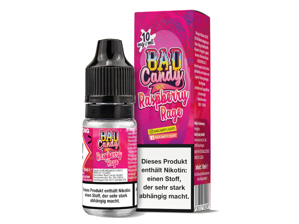 BAD CANDY - RASPBERRY RAGE - NIKOTINSALZ LIQUID