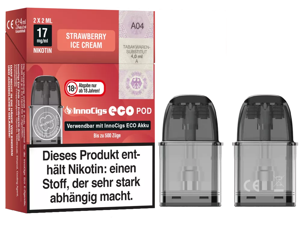 INNOCIGS PODS | 2X2ML | STRAWBERRY ICE CREAM