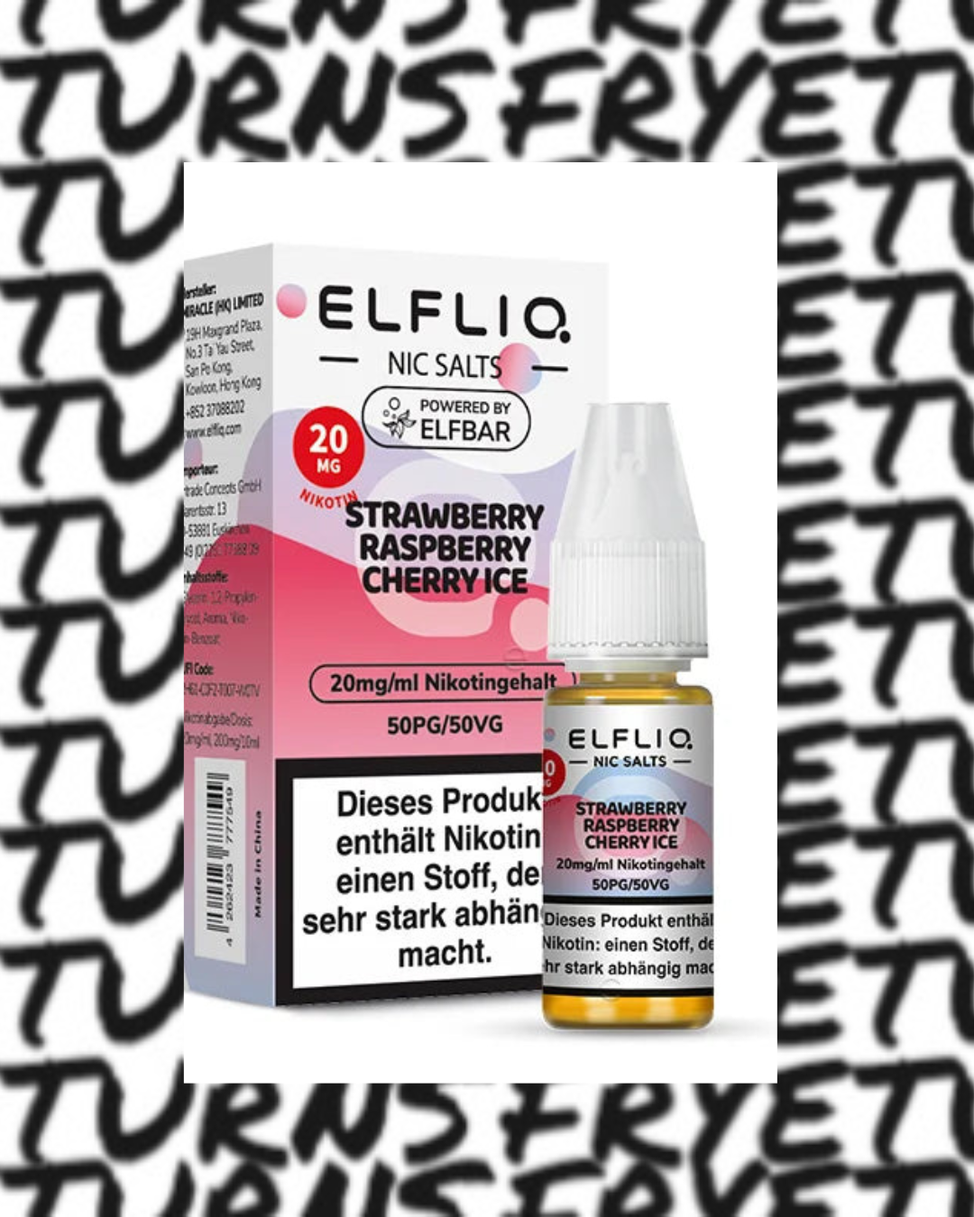 10 x ELFLIQ Liquid | Strawberry Raspberry Cherry Ice